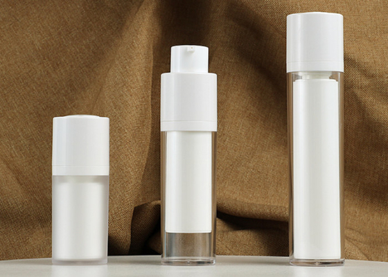 1oz COMO botella privada de aire plástica de la loción, botellas privadas de aire blancas para el cuidado de piel
